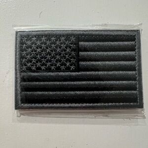 Black and Gray American Flag Patch